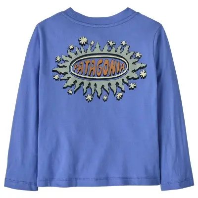 Patagonia Baby L/S Graphic T-Shirt Wavy Treelines: Diver Blue - 12M