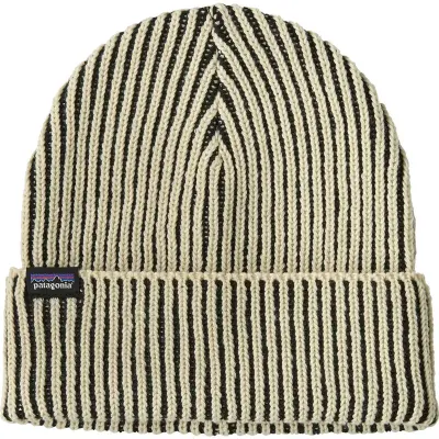 Patagonia Fishermans Rolled Beanie Contrast Stripe: Black - Onesize