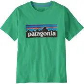 Patagonia Kids' P-6 Logo T-Shirt Aqua Stone