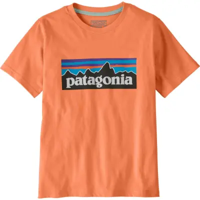 Patagonia Kids' P-6 Logo T-Shirt Peach Sherbet