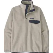 Patagonia Men's Lightweight Synchilla Snap-T Fleece Pullover Oatmeal Heather W/smolder Blue