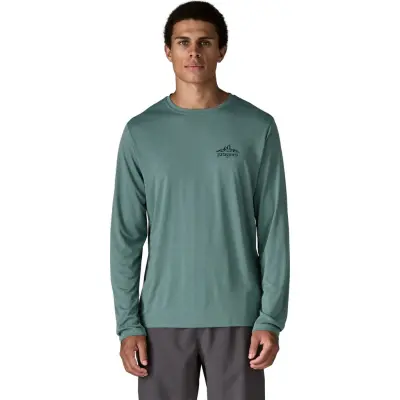Patagonia Men's Long Sleeved Capilene Cool Daily Shirt Cloud Crag Blue Sage - Light Blue Sage X-dye