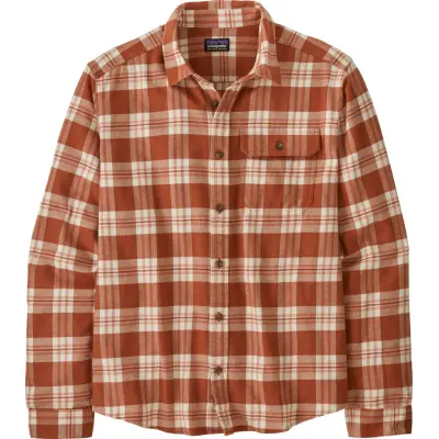 Patagonia Men's Long-Sleeved Lightweight Fjord Flannel Shirt Base Camp: Burnished Red