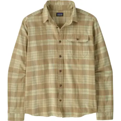 Patagonia Men's Long-Sleeved Lightweight Fjord Flannel Shirt Builder: Weathered Stone