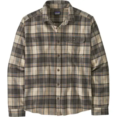 Patagonia Men's Long-Sleeved Lightweight Fjord Flannel Shirt Spotter: Forge Grey