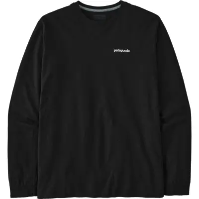 Patagonia Men's Longsleeve P-6 Logo Responsibili-Tee Black