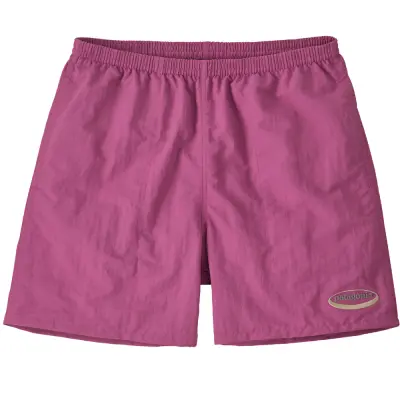 Patagonia M's Baggies Shorts - 5 In.'95 Oval Logo: Faded Magenta
