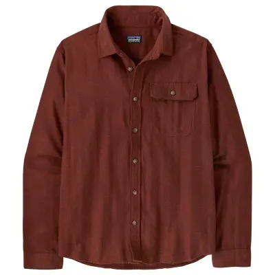 Patagonia M's L/S LW Fjord Flannel Shirt Mirror Weave: Rusty Red - M
