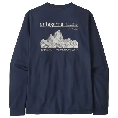 Patagonia M's L/S MW Hut Tripper Skyline T-Shirt New Navy - XL