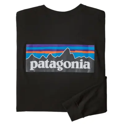 Patagonia M's L/S P-6 Logo Responsibili-Tee Black