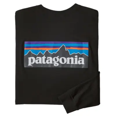 Patagonia M's L/S P-6 Logo Responsibili-Tee Black