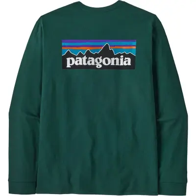 Patagonia M's L/S P-6 Logo Responsibili-Tee Cascade Green - XS
