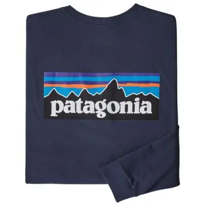 Patagonia M's L/S P-6 Logo Responsibili-Tee Classic Navy