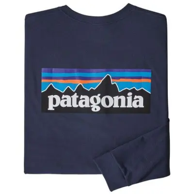 Patagonia M's L/S P-6 Logo Responsibili-Tee Classic Navy