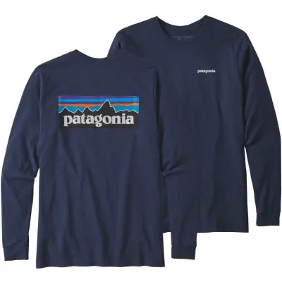 Patagonia M's L/S P-6 Logo Responsibili-Tee Classic Navy (2019)