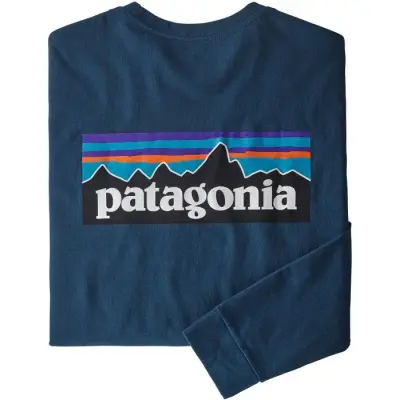 Patagonia M's L/S P-6 Logo Responsibili-Tee Crater Blue