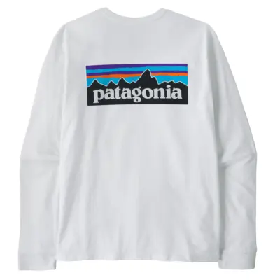 Patagonia M's L/S P-6 Logo Responsibili-Tee Fiber White