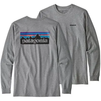 Patagonia M's L/S P-6 Logo Responsibili-Tee Gravel Heather (2021)