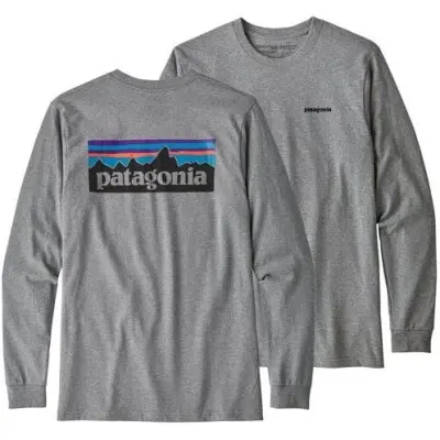 Patagonia M's L/S P-6 Logo Responsibili-Tee Gravel Heather (2021)