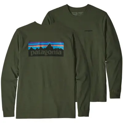 Patagonia M's L/S P-6 Logo Responsibili-Tee Nomad Green