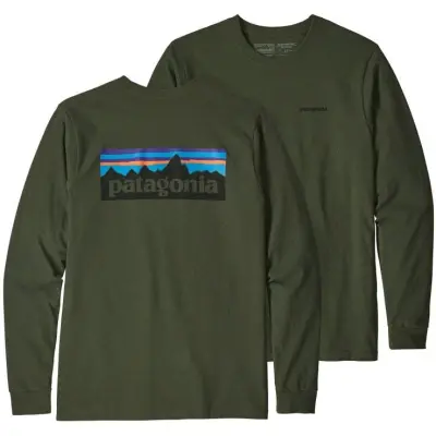 Patagonia M's L/S P-6 Logo Responsibili-Tee Nomad Green
