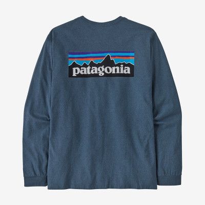 Patagonia M's L/S P-6 Logo Responsibili-Tee Utility Blue
