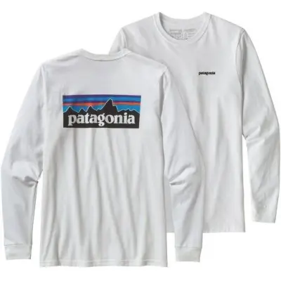 Patagonia M's L/S P-6 Logo Responsibili-Tee White (2021)