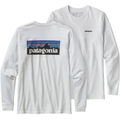 Patagonia M's L/S P-6 Logo Responsibili-Tee White (2021)
