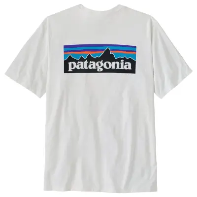 Patagonia M's P-6 Logo Responsibili-Tee Fiber White - L