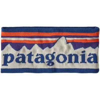 Patagonia Powder Town Headband Fitz Roy Sunrise Knit Birch White