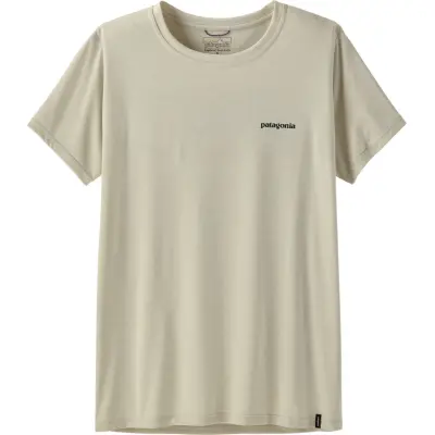 Patagonia Women's Capilene Cool Daily Shirt Boardshort Logo Dyno White