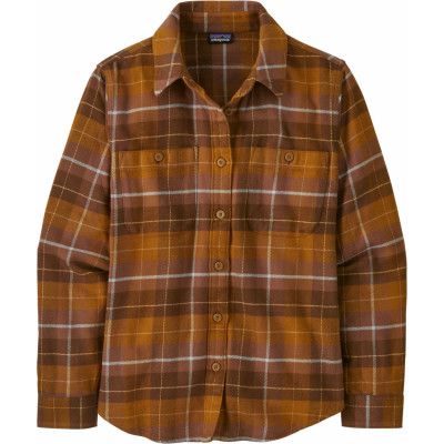 Patagonia Women's Fjord Flannel Shirt Happy Camper/Shelter Brown