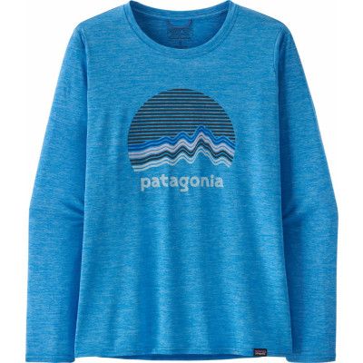 Patagonia Women's Long Sleeve Cap Cool Daily Graphic Shirt Ridge Rise Moonlight: Vessel Blue X-Dye