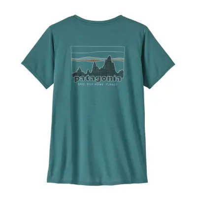 Patagonia W's Cap Cool Daily Graphic Shirt 73 Skyline: Wetland Blue X-Dye