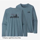 Patagonia W's L/S Cap Cool Daily Graphic Shirt'73 Skyline: Light Plume Grey X-Dye