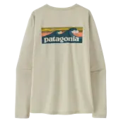 Patagonia W's L/S Cap Cool Daily Shirt - Boardshort Logo Dyno White