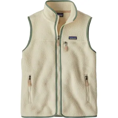 Patagonia W's Retro Pile Vest Natural W/Ellwood Green - XL