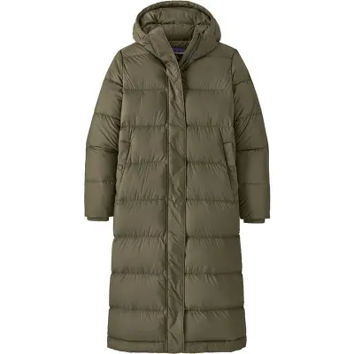 Patagonia W's Silent Down Long Parka Basin Green