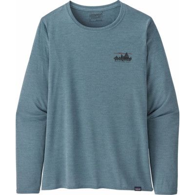 Patagonia Women's Long Sleeve Cap Cool Daily Graphic Shirt '73 Skyline: Light Plume Grey X-Dye
