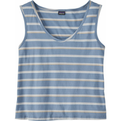 Patagonia Women's Regenerative Organic Certified Cotton Tank Sunset Stripe: Light Plume Grey