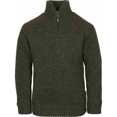 Pinewood Kids' Hurricane Sweater Dark Green Melange