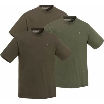 Pinewood Men's 3-Pack T-Shirt Green/H Brown/Khaki