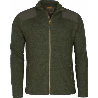 Pinewood Men's Lappland Wool Full Zip Green Melange