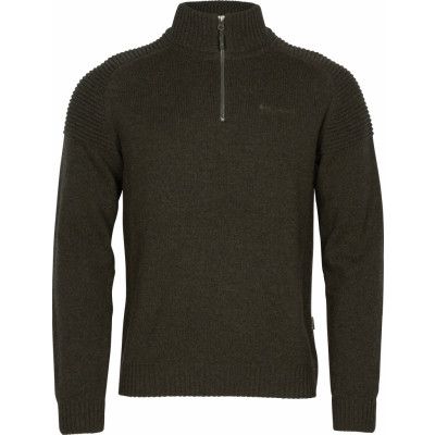 Pinewood Men's Värnamo T-Neck Sweater Dark Green Melange