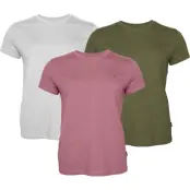 Pinewood 3-Pack T-SHIRT W White/Pine/Lantana