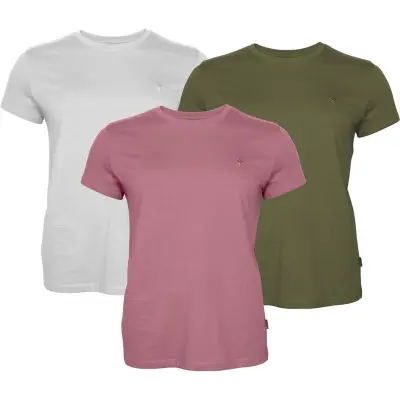 Pinewood 3-Pack T-SHIRT W White/Pine/Lantana - XXL