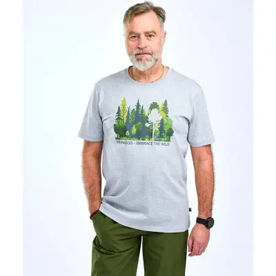 Pinewood Finnveden Recycled Outdoor T-SHIRT L.Grey Mel Forest - L