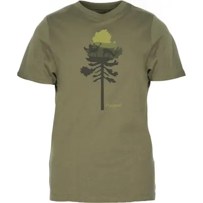 Pinewood Finnveden Recycled Outdoor T-SHIRT W Olive Mel Pine Tree - XXL