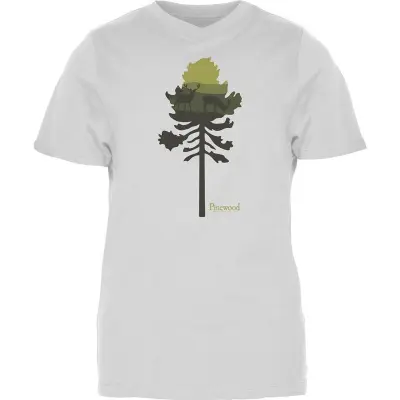 Pinewood Finnveden Recycled Outdoor T-SHIRT W White Mel Pine Tree - L