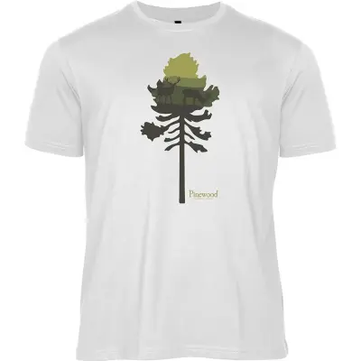 Pinewood Finnveden Recycled Outdoor T-SHIRT White Mel Pine Tree - XXXL